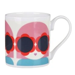 Orla Kiely Red And Blue Lola Standard Mug